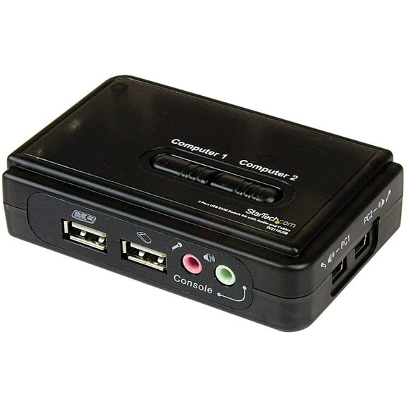 StarTech SV211KUSB 2 Port USB KVM Kit with Cables and Audio Switching