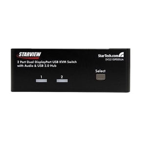 StarTech 2 Port Dual DisplayPort USB KVM Switch with Audio & USB 2.0 Hub