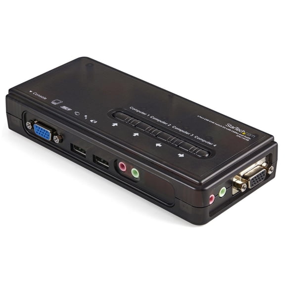 StarTech SV411KUSB 2 Port USB KVM Switch w/ Audio & Cables