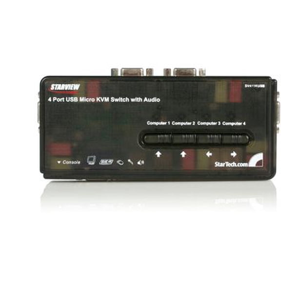 StarTech SV411KUSB 2 Port USB KVM Switch w/ Audio & Cables