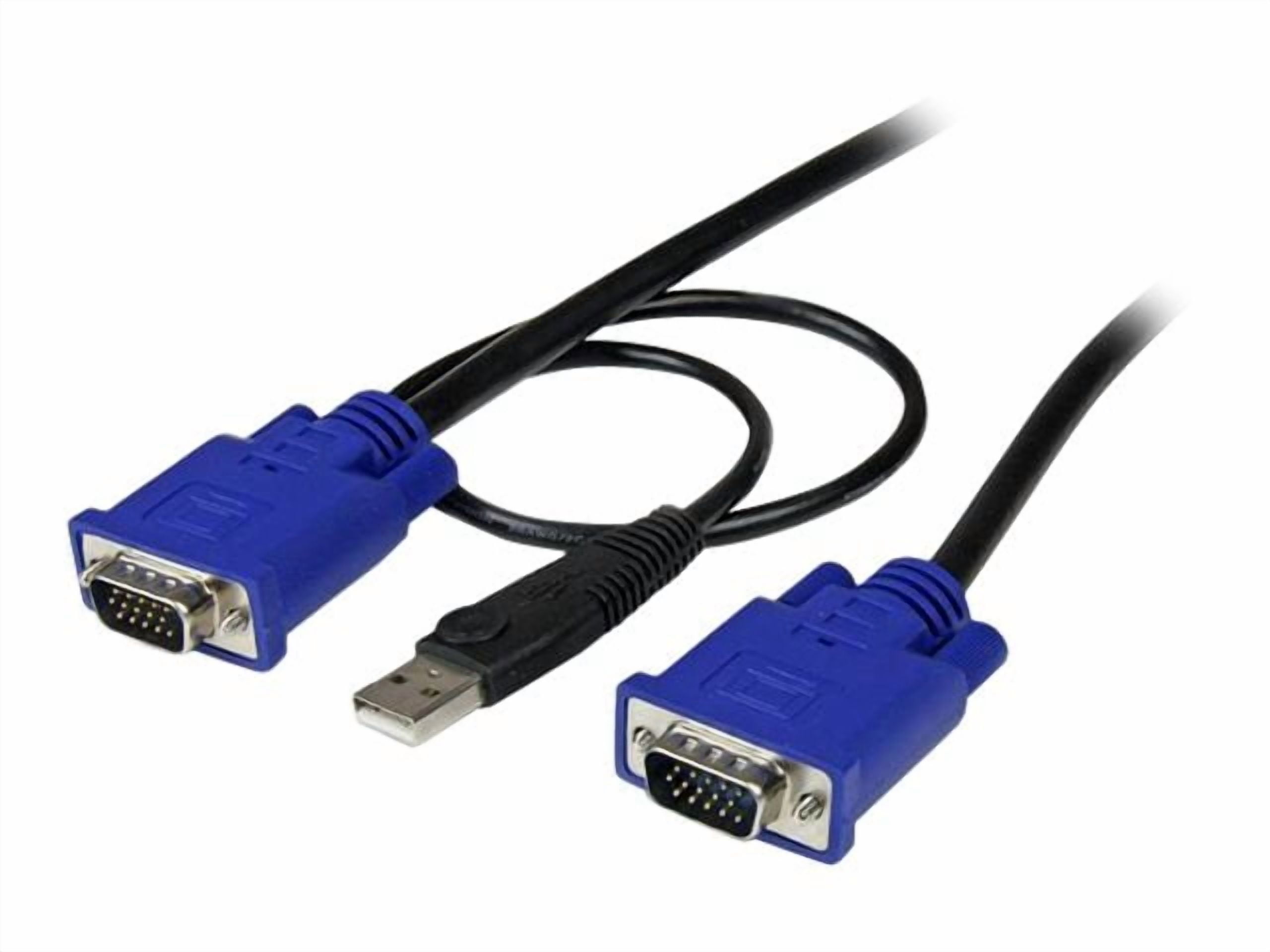 StarTech SVECONUS6 StarTech.com 6 ft 2-in-1 Ultra Thin USB KVM Cable - for KVM Switch - 6 ft - Black