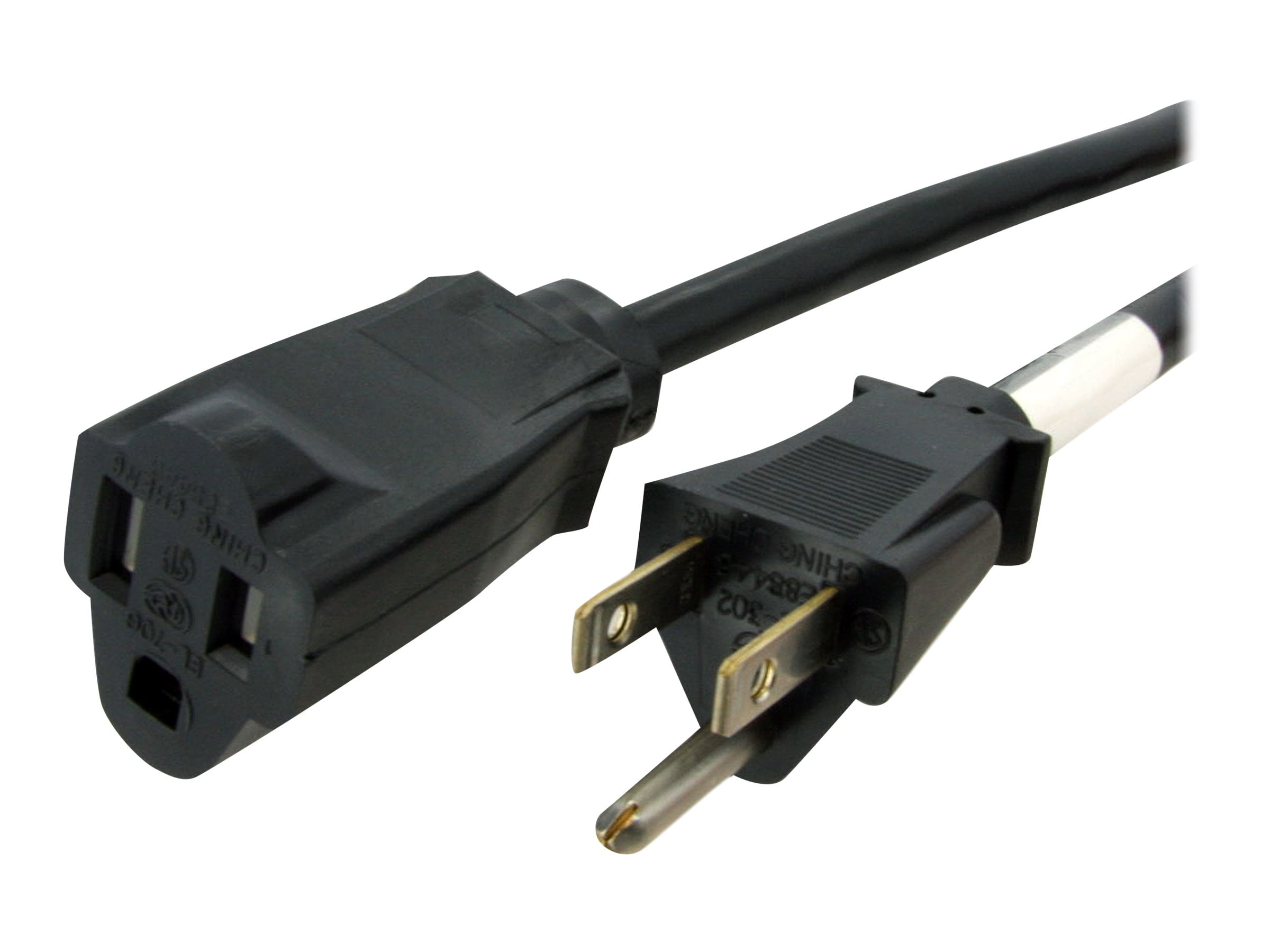 StarTech 20' Power Cord Extension with NEMA 5-15 Power Plug and Receptacle, 16 AWG