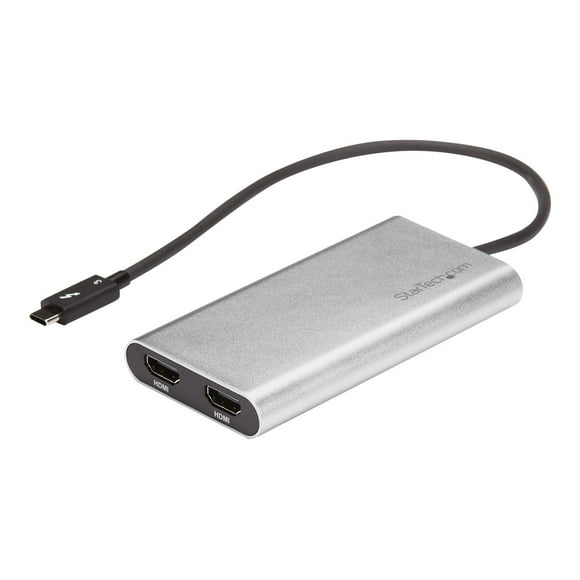 StarTech TB32HD24K60 Thunderbolt 3 to Dual HDMI Adapter 4K 60Hz Mac & Windows, Silver