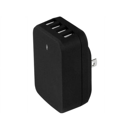 StarTech Travel 4 Port USB Wall Charger with International Power Adapter (USB4PACBK)