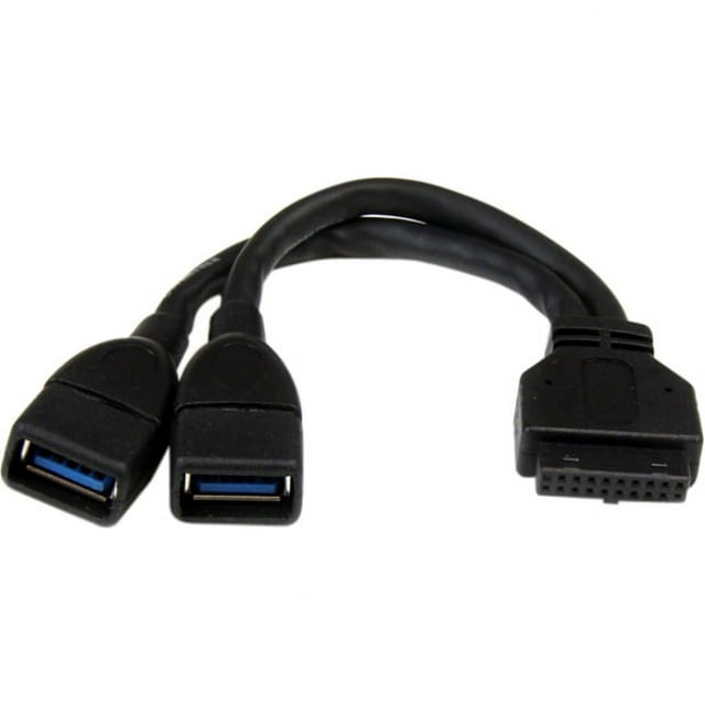 StarTech USB3SMBADAP6 StarTech.com 2 Port Internal USB 3.0 Motherboard Header Adapter Cable - USB for Card Reader, Hard Drive, Motherboard - 6&quot; - 1 Pack - 2 x Type A Female USB - 1 x IDC Female