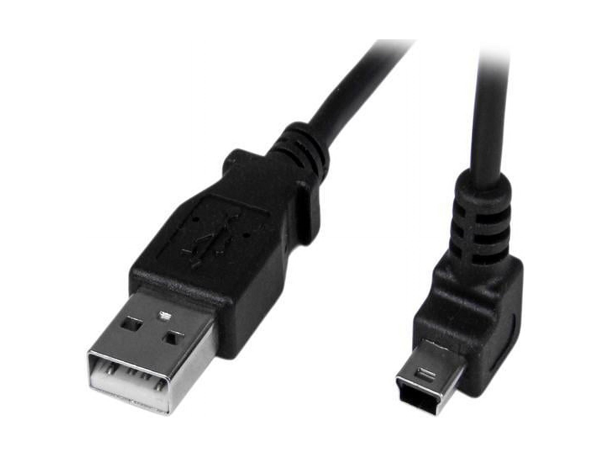 StarTech USBAMB1MU 1m Mini USB Cable Cord - A to Up Angle Mini B - Black - image 1 of 6