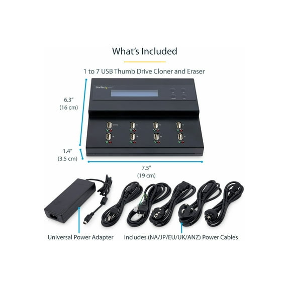 StarTech 1:7 Standalone USB Duplicator and Eraser - for USB Flash Drives