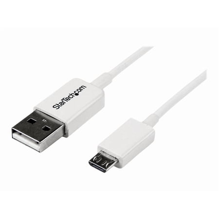 Startech.com 3.3 Ft. (1 M) Usb To Micro Usb Cable Usb 2.0 A To Micro B White Micro Usb Cable (usbpaub1mw) Usb Cable Micro-usb Type B (m) To Usb (m) Usb 2.0 3.3 Ft Mlded White For