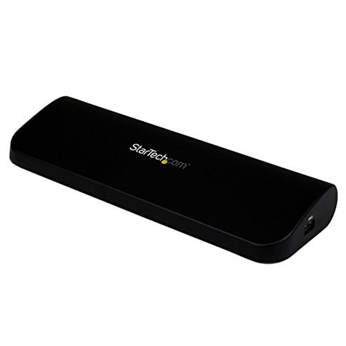 StarTech.com USB 3.0 Docking Station with HDMI and DVI/VGA - Dual Monitor - Universal Laptop Dock - Mac and Windows Compatible (USB3SDOCKHDV), Black
