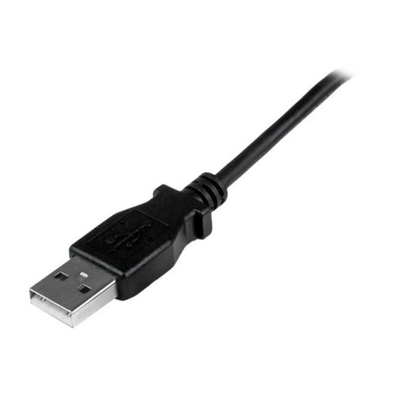 StarTech.com 0.5m Micro USB Cable - A to Up Angle Micro B - 1.64 ft USB Data Transfer Cable - First End: 1 x Type A Male USB - Second End: 1 x Type B Male Micro USB - 60 MB/s - Shielding - Black