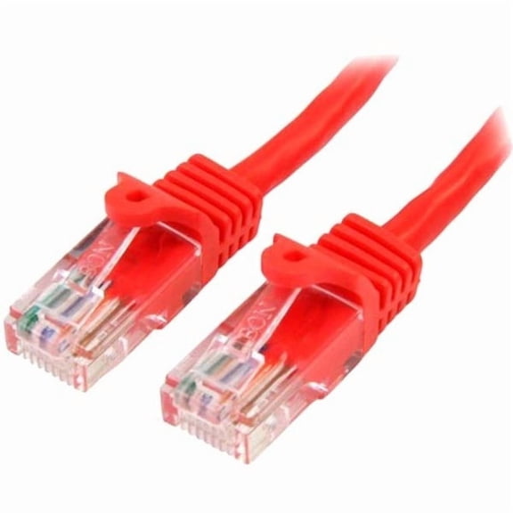 StarTech.com 0.5m Red Cat5e Patch Cable with Snagless RJ45 Connectors, Short Ethernet Cable, 0.5 m Cat 5e UTP Cable