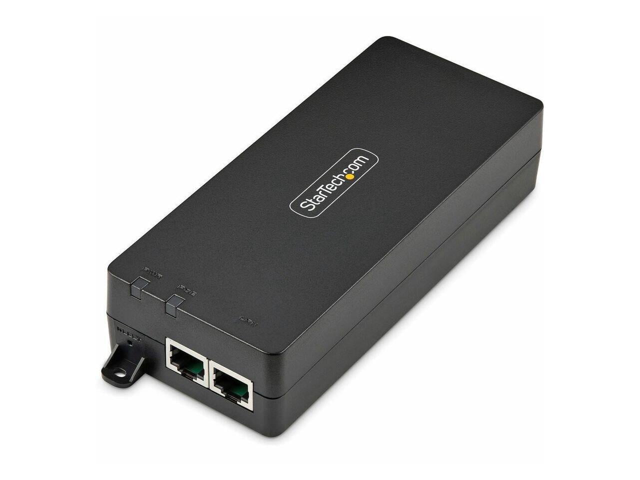 StarTech.com 1-Port 10Gbps Gigabit PoE++ Injector, 90W, 2.5/5/10G Ethernet/10/100/1000M, PoE++ (802.3af/at/bt), Wall Mountable, Unmanaged