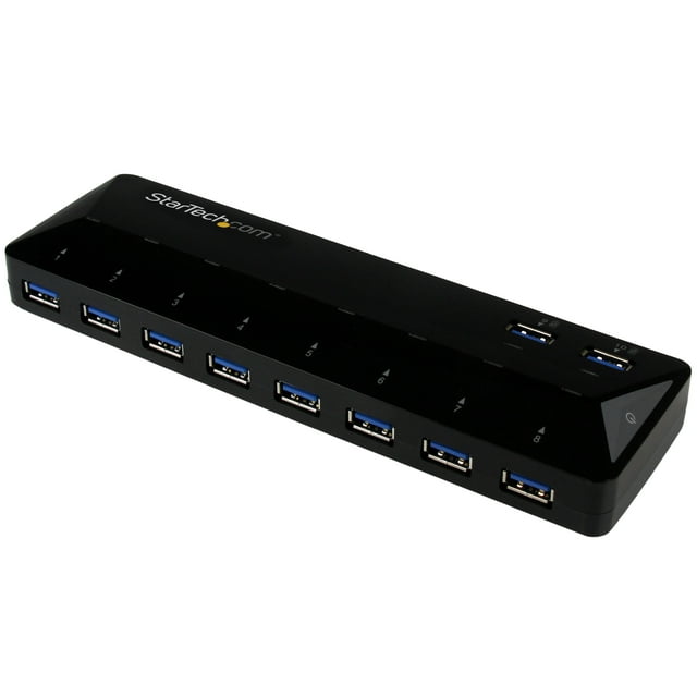 StarTech.com 10 Port USB 3.0 Hub with Charge & Sync Ports - 8 x USB-A, 2 x USB-A Fast Charge Ports - Multi Port Powered USB Hub