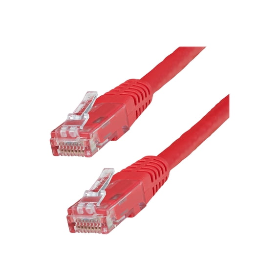 StarTech 10ft CAT6 Ethernet Cable - Red CAT 6 Gigabit Ethernet Wire -250Mhz 100W PoE RJ45 UTP Molded Network Patch Cord with Strain Relief (C6PATCH10RD)