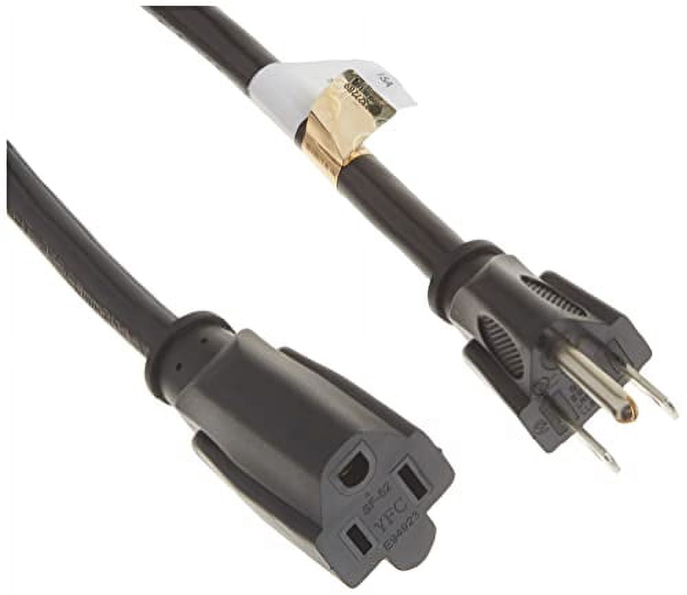 StarTech.com 10ft (3m) Heavy Duty Extension Cord, NEMA 5-15R to NEMA 5-15P Black Extension Cord, 15A 125V, 14AWG, Heavy Gauge Power Extension Cable, Heavy Duty AC Power Cord, UL Listed (PAC1011410)