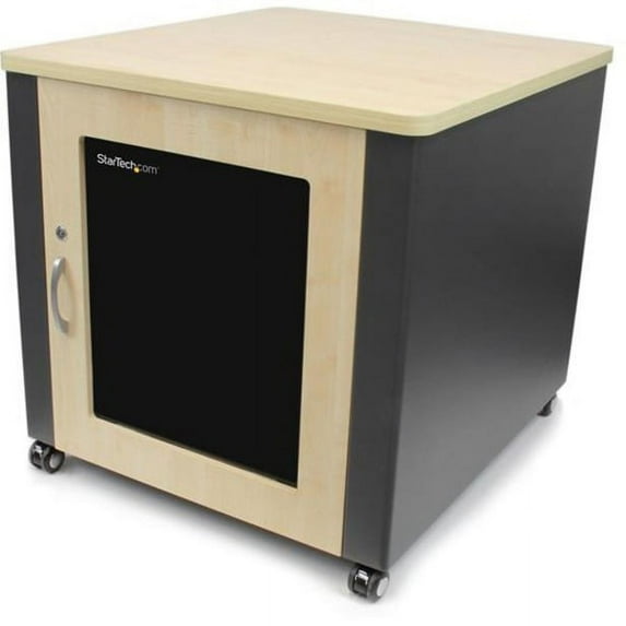 StarTech.com 12U Rack Enclosure Server Cabinet, 21.5 in. Deep, Quiet, Wood Finish