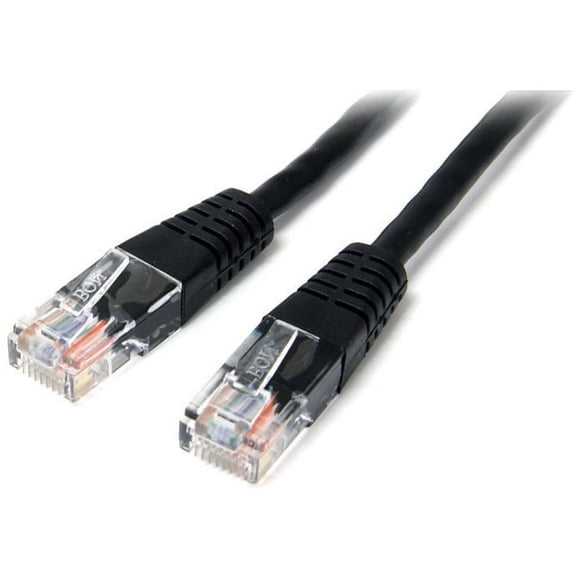 StarTech 15m Cat5e Black Molded RJ45 UTP Cat 5e Patch Cable, 15 m Patch Cord