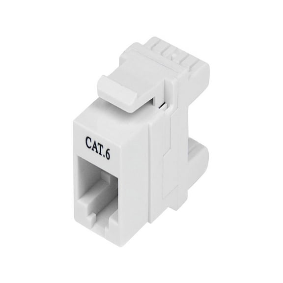 StarTech.com 180? Cat 6 Keystone Jack - RJ45 Ethernet Cat6 Wall Jack White - 110 Type