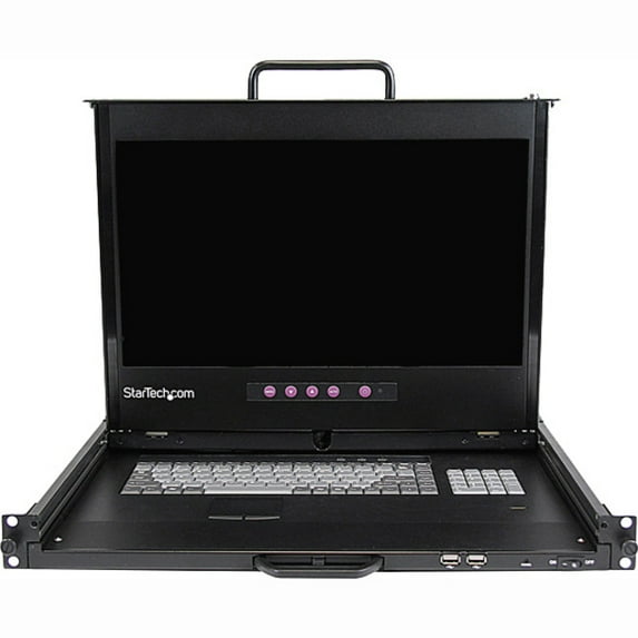 StarTech.com 1U 17" HD 1080p Dual Rail Rackmount LCD Console w/ Fingerprint Reader and Front USB Hub
