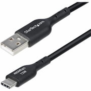 1ft 30cm USB-A to USB-C Charging Cable, Charge & Sync, 3A, USB 2.0, TPE Jacket, Black USB Charging Cord
