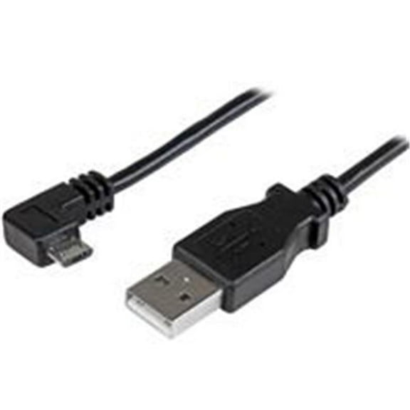 StarTech.com 1m Micro USB Charge & Sync Male to Male Right Angle 30-24AWG - Black