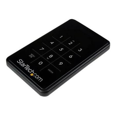 StarTech.com 2.5in Encrypted Hard Drive Enclosure, Portable External HDD Enclosure SATA to USB 3.0
