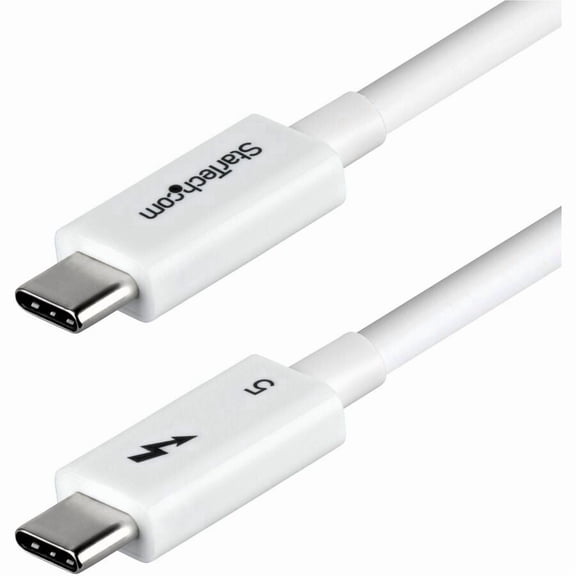 StarTech 2.6ft (80cm) Thunderbolt 5 Cable, 80Gbps/120Gbps, 240W PD, 8K 60Hz, Certified Thunderbolt Cable, White