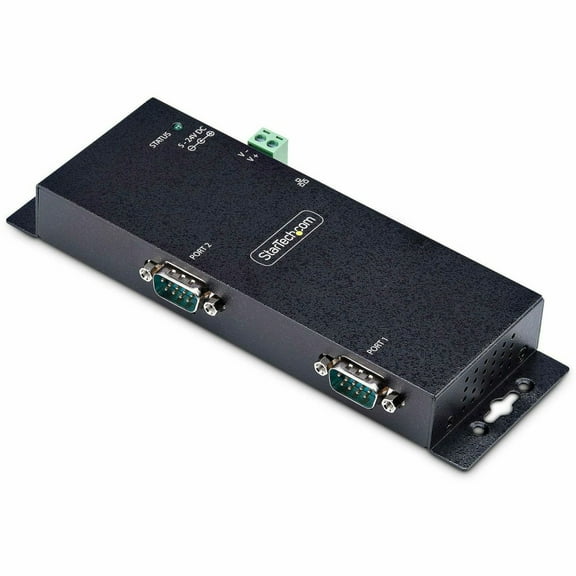 StarTech.com 2-Port Serial to Ethernet Adapter - IP Serial Device Server For Remote RS232 Devices - Wall/DIN Rail Mount - LAN To DB9 Converter   I23-SERIAL-ETHERNET