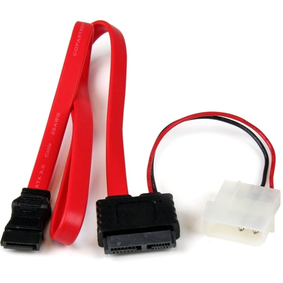 Startech 20in Slimline SATA to SATA with LP4 Power Cable Adapter - 20