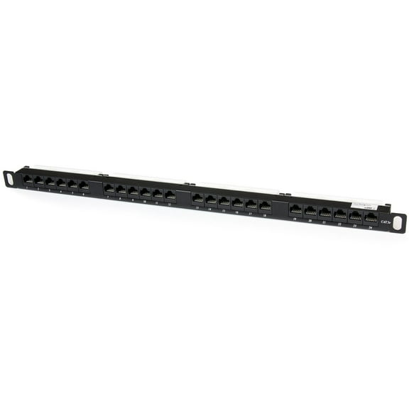 StarTech.com PANELHU24 24 Port 0.5U Cat5e Patch Panel - RJ45 Ethernet Rackmount Cat 5e 110 Patch Panel