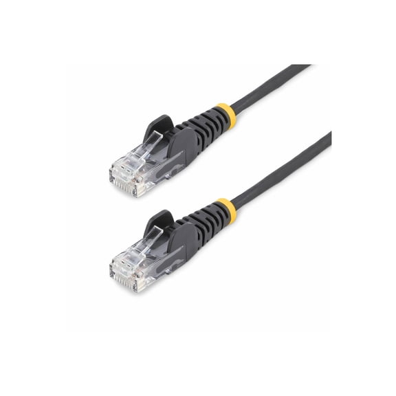 StarTech 25ft Black Slim CAT6 Ethernet Cable, Snagless RJ45, LSZH, 28AWG Pure Bare Copper, Slim Network Patch Cable/Cord