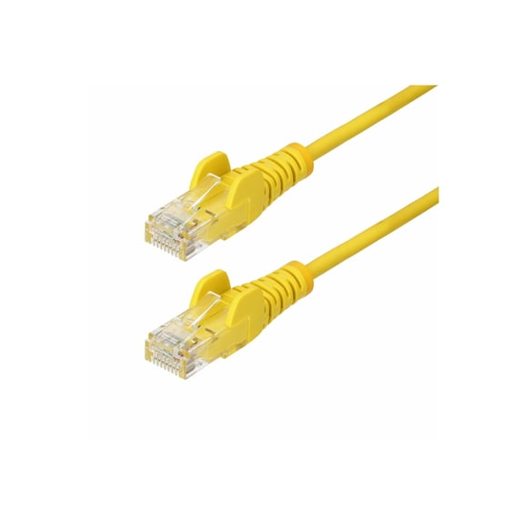 StarTech 25ft Yellow Slim CAT6 Ethernet Cable, Snagless RJ45, LSZH, 28AWG Pure Bare Copper, Slim Network Patch Cable/Cord