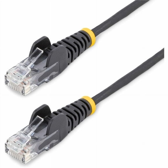 StarTech 2ft Black Slim CAT6 Ethernet Cable, Snagless RJ45, LSZH, 28AWG Pure Bare Copper, Slim Network Patch Cable/Cord