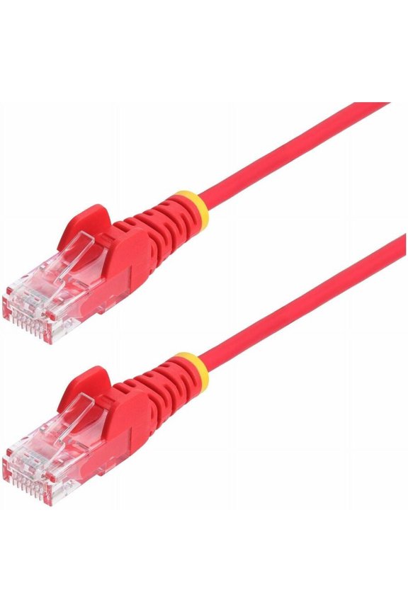 StarTech 2ft Red Slim CAT6 Ethernet Cable, Snagless RJ45, LSZH, 28AWG Pure Bare Copper, Slim Network Patch Cable/Cord