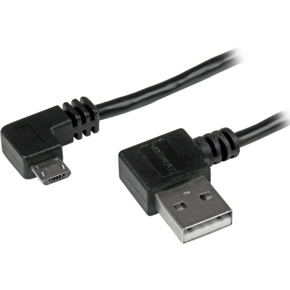 Startech.com 2m 6 Ft Micro-usb Cable With Right-angled Connectors - M/m - Usb A To Micro B Cable - 6ft Right Angle Micro Usb Cable (usb2aub2ra2m) - Usb Cable - Micro-usb Type B (m) To Usb (m) - Usb