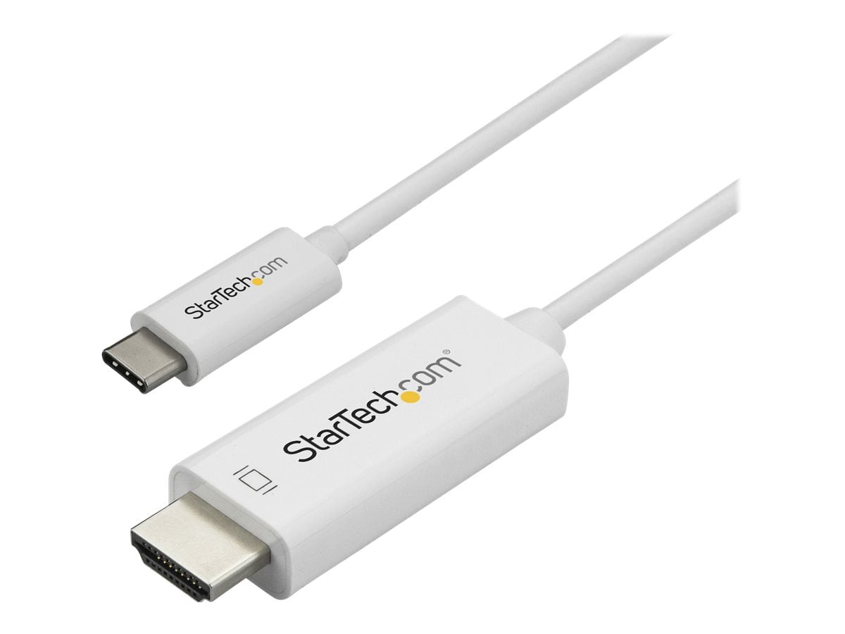 StarTech.com 2m / 6 ft USB C to HDMI Cable - Computer Monitor Cable - 4K at 60 Hz - White