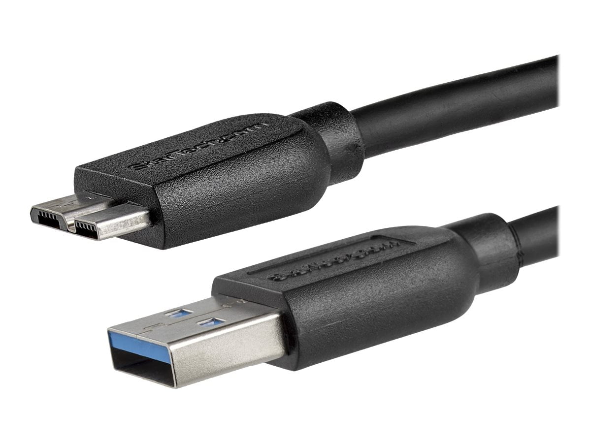 StarTech.com 2m (6ft) Slim SuperSpeed USB 3.0 A to Micro B Cable - M/M