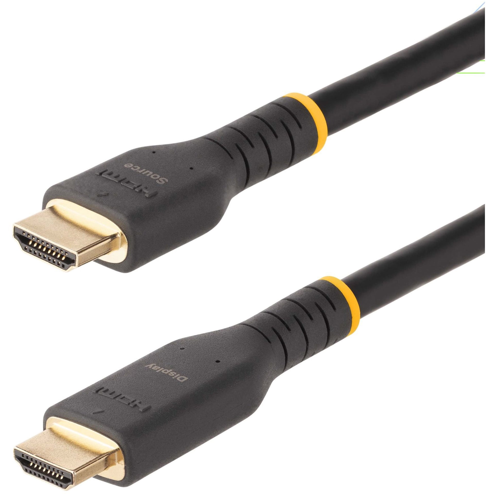 StarTech.com 30ft (10m) Active HDMI Cable w/ Ethernet - HDMI 2.0 4K 60Hz UHD - Rugged HDMI Cord w/ Aramid Fiber - Durable High Speed HDMI Cable - Heavy-Duty HDMI 2.0 Cable, Black, Black