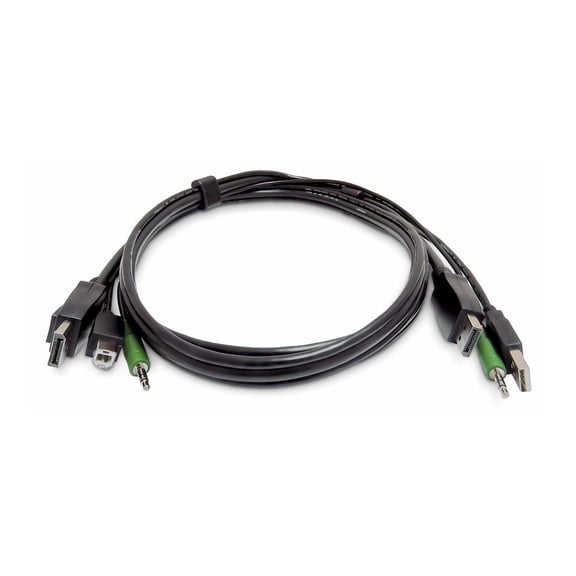 StarTech 3ft (91cm) DisplayPort KVM Cable, USB 2.0, 3.5mm Audio, Universally Compatible Combo Cable for KVM Switches, TAA