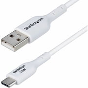 3ft 91cm USB-A to USB-C Charging Cable, Charge & Sync, 3A, USB 2.0, TPE Jacket, White USB Charging Cord
