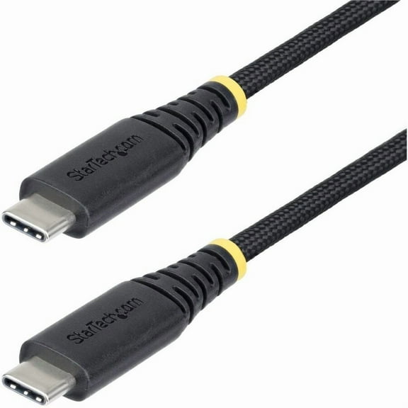 StarTech.com 3ft (91cm) USB-C Charging Cable, 240W PD EPR, Dual-Layer Silicone/Braided Jacket, Rugged USB 2.0 Laptop Charge Cord, USB-IF