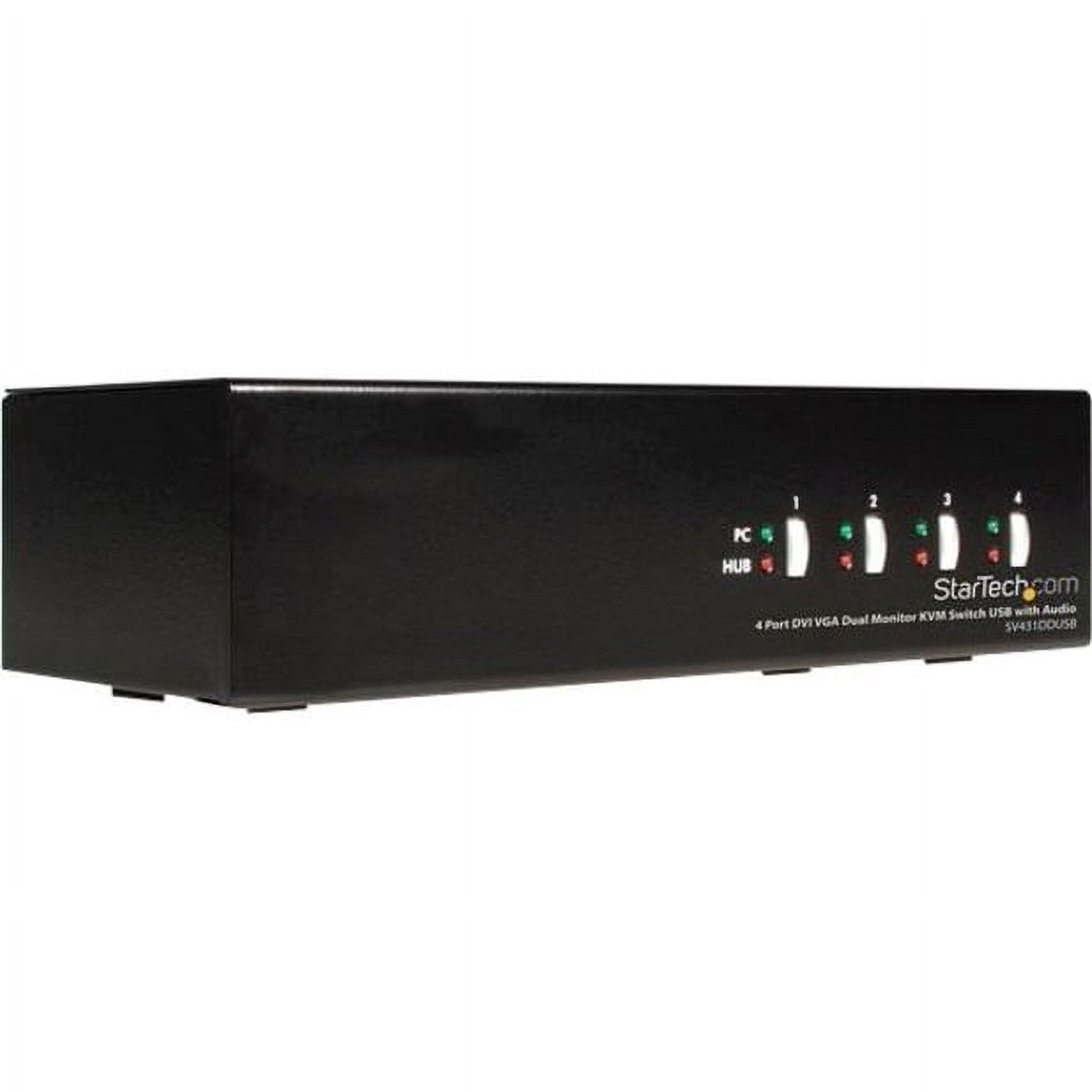 4 Port DVI VGA Dual Monitor KVM Switch USB with Audio