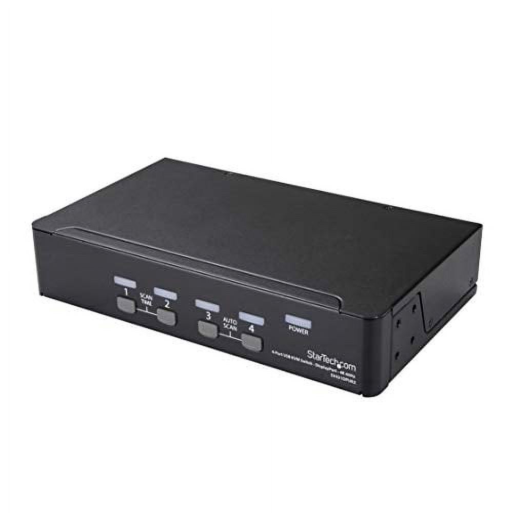 StarTech.com 4 Port DisplayPort KVM Switch - 4K 60Hz - Single Display - Dual Port UHD DP 1.2 USB KVM Switch with Integrated USB 2.0 Hub & Audio - Dell, HP, Apple, Lenovo - TAA Compliant (SV431DPUA2)