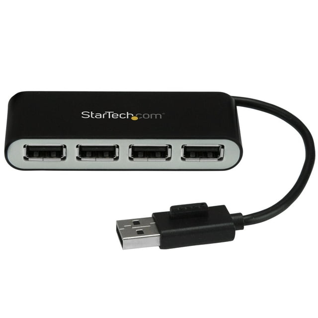 StarTech.com 4 Port USB 2.0 Hub - USB Bus Powered - Portable Multi Port USB 2.0 Splitter and Expander Hub - Small Travel USB Hub