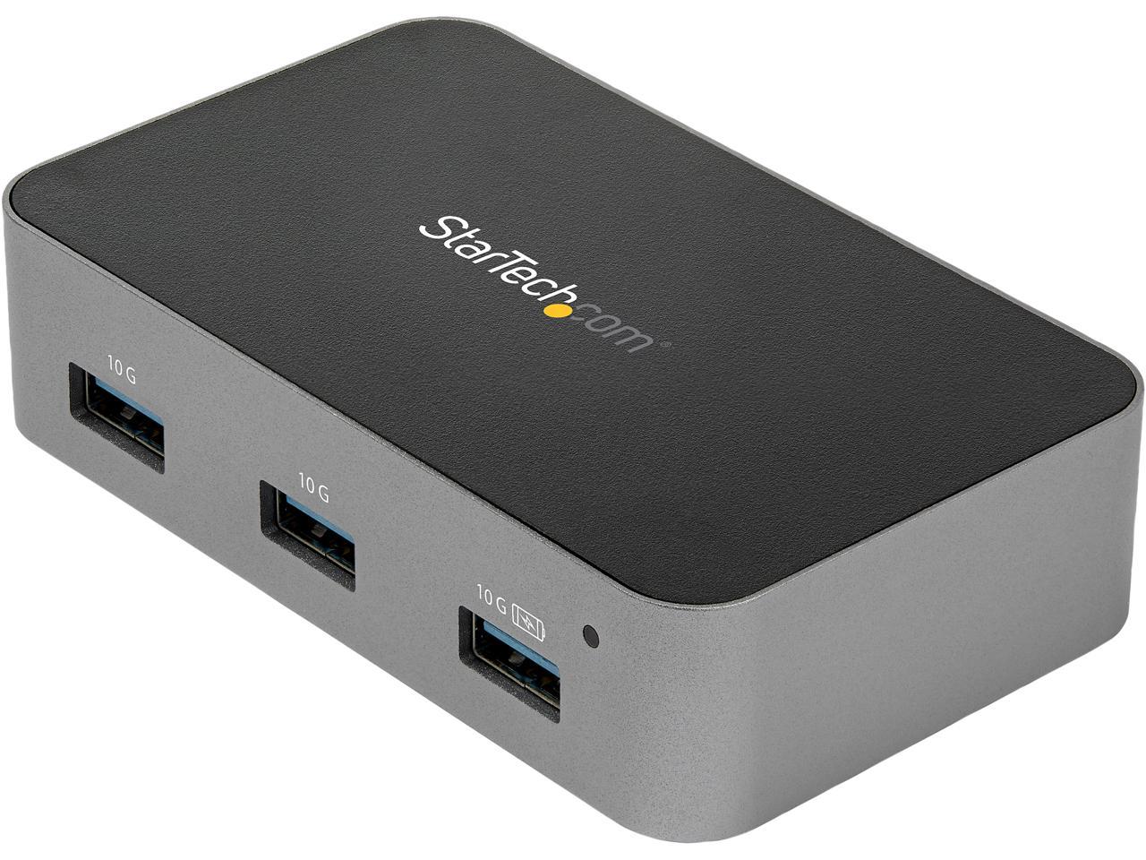 StarTech.com 4 Port USB C Hub with Power Adapter - USB 3.2 Gen 2 (10Gbps) - USB Type C to 4x USB-A - Self Powered Desktop USB Hub with Fast Charging Port (BC 1.2) - Desk Mountable - image 1 of 5