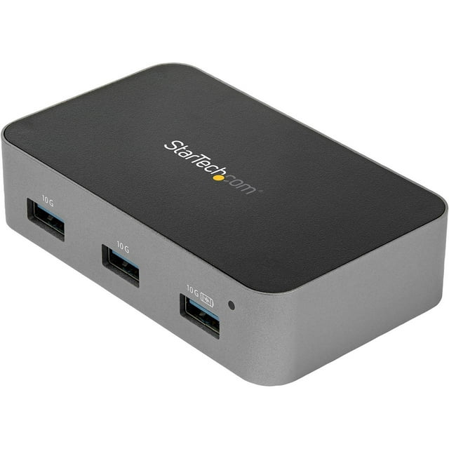 StarTech.com 4 Port USB C Hub with Power Adapter - USB 3.2 Gen 2 (10Gbps) - USB Type C to 4x USB-A - Self Powered Desktop USB Hub with Fast Charging Port (BC 1.2) - Desk Mountable