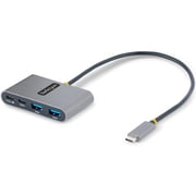 4-Port USB-C Hub with 100W Power Delivery Pass-Through - 2x USB-A + 2x USB-C - USB 3.0 5Gbps - 1ft 30cm Long Cable - Portable USB Type-C to USB-A/C Hub, Space Gray, Space Gray
