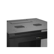 4-Post 12U Wall Mount Network Cabinet with 1U Shelf, 19 Hinged Wall-Mounted Server Rack for Data / AV / Electronics / Computer Equipment, Flexible Vented Rack Enclosure