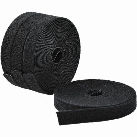 StarTech.com 4-pack 15ft (4.6m) Hook and Loop Roll, 0.5in Wide, Black, Cut-to-Size Reusable Cable Ties, Fastener Tape, Bulk Roll