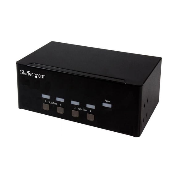 Startech 4-port KVM Switch with Dual VGA and 2-port USB Hub - USB 2.0 - 4 Computer(s) - 1 Local User(s) - 1920 x 1200 - 8 x USB10 x VGA